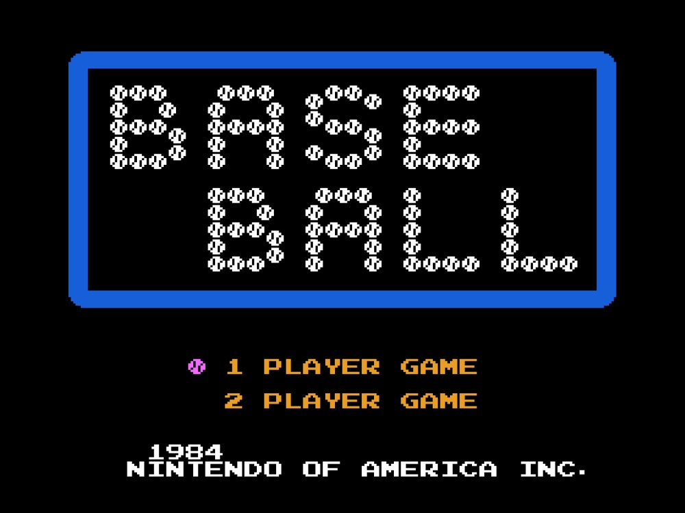 Title Screen of Baseball for NES